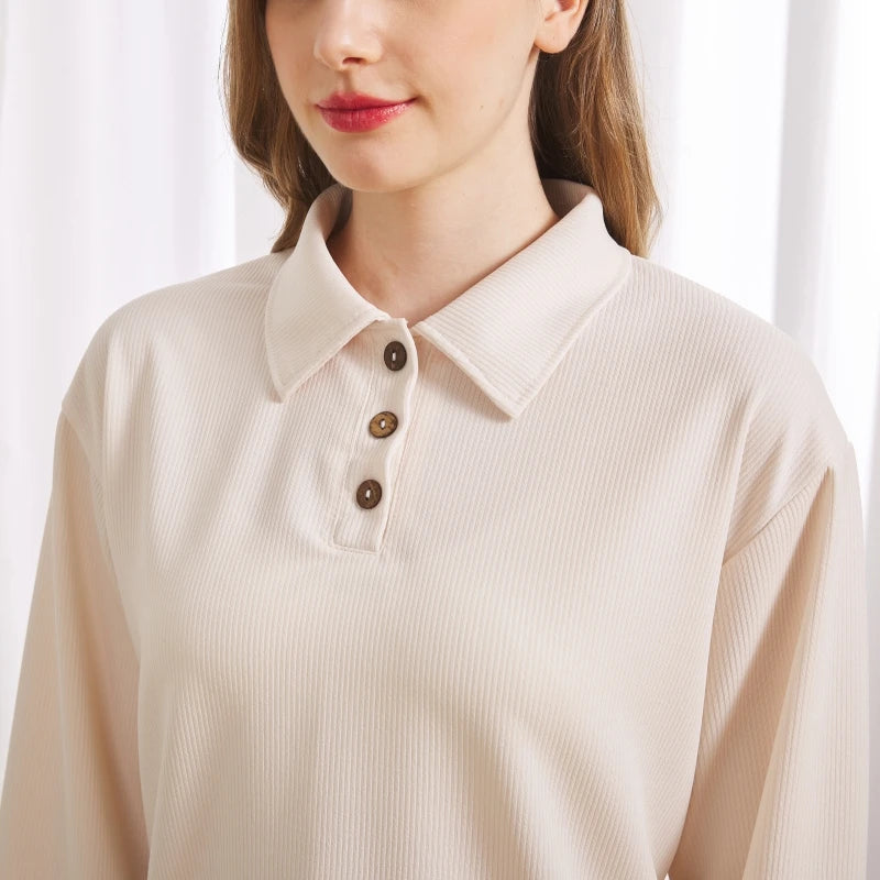 “Yellow” Women’s Casual Designer Button Up Polo Shirt
