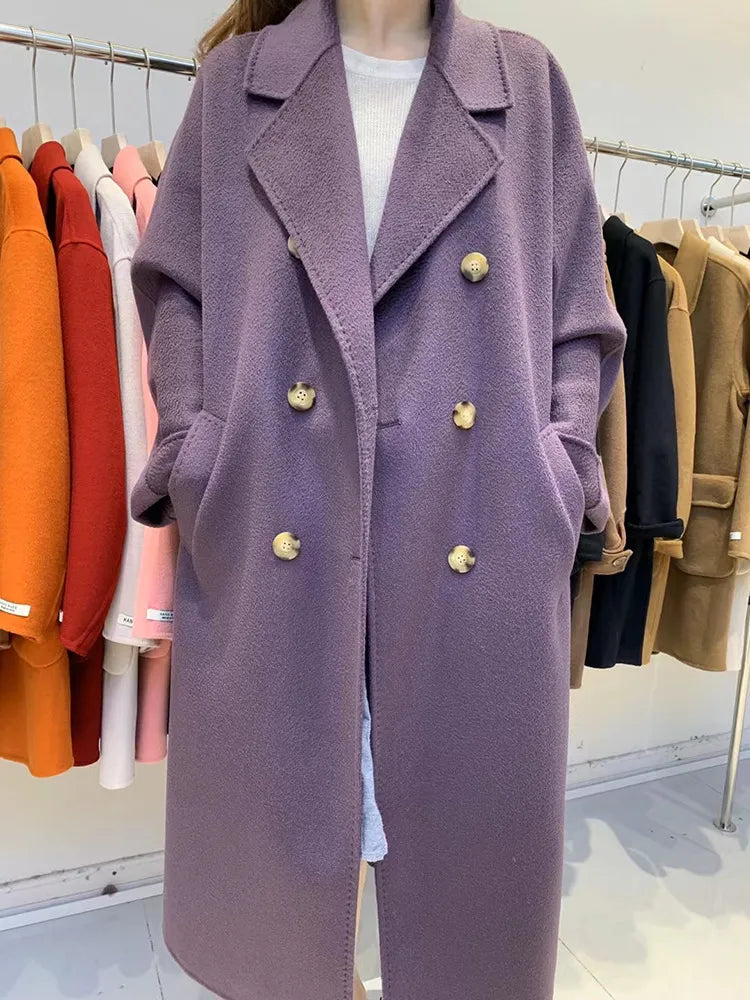 ”God Knows” Women’s Double Sided Designer Cashmere Trench Coat