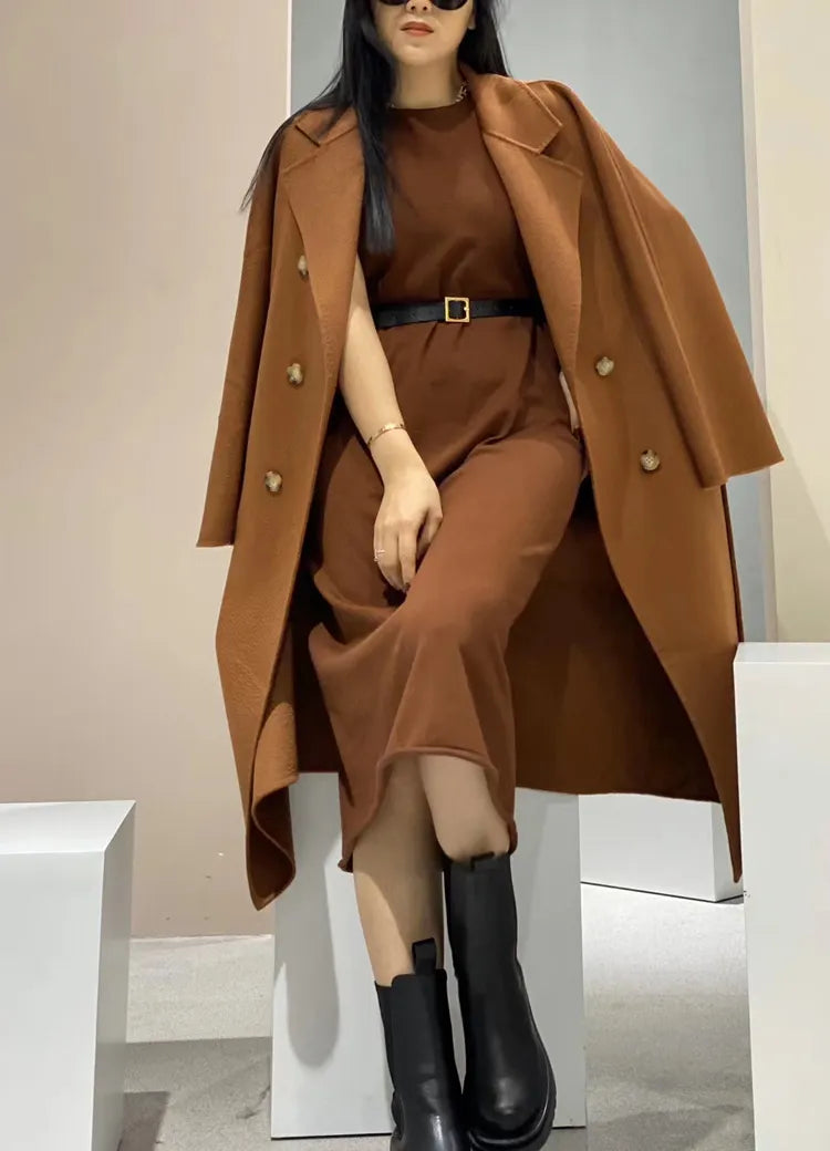 ”God Knows” Women’s Double Sided Designer Cashmere Trench Coat
